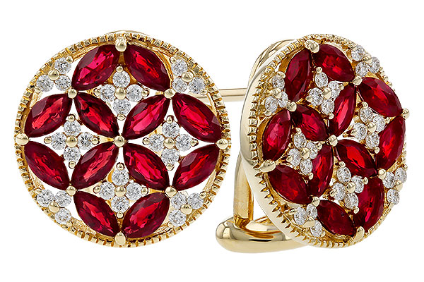 A293-46540: EARRINGS 2.07 TW RUBY 2.37 TGW