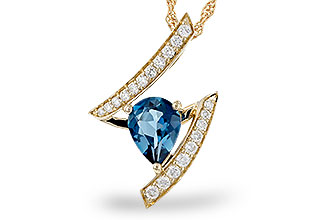 B293-46486: NECK 1.04 LONDON BLUE TOPAZ 1.23 TGW (8x6MM)