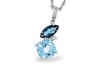 B293-49186: NECKLACE 2.37 TW BLUE TOPAZ 2.40 TGW