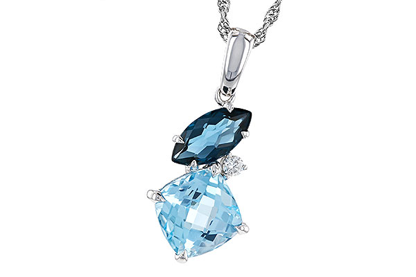 B293-49186: NECKLACE 2.37 TW BLUE TOPAZ 2.40 TGW