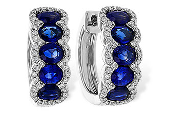 B293-52822: EARRINGS 2.32 TW SAPPHIRE 2.57 TGW