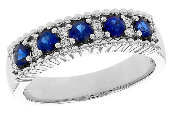 B293-53795: LDS WED RG .64 TW SAPPHIRE .76 TGW