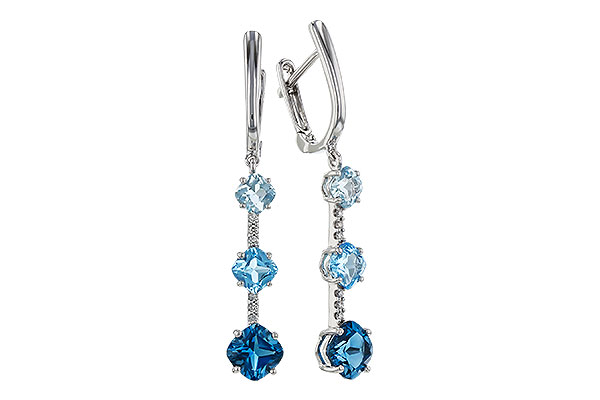 C293-46522: EARRINGS 2.41 TW BLUE TOPAZ 2.45 TGW