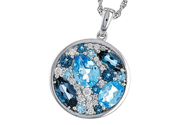 C293-49213: NECKLACE 2.31 TW BLUE TOPAZ 2.48 TGW