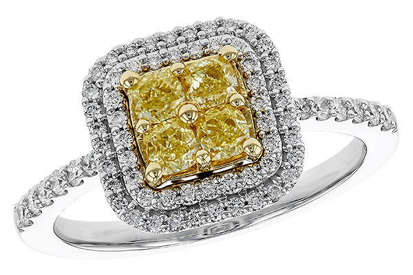 F293-49213: LDS RG .52 FANCY YELLOW DIAMONDS .85 TW