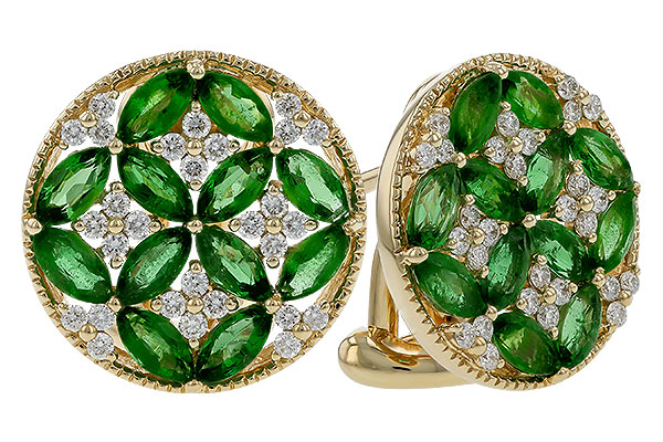 K293-48285: EARRINGS 1.66 TW EMERALD 1.96 TGW