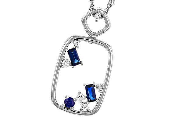 L293-51040: NECKLACE .35 TW SAPPHIRE .46 TGW