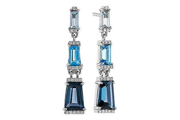 M293-49212: EARRINGS 2.55 BLUE TOPAZ 2.62 TGW